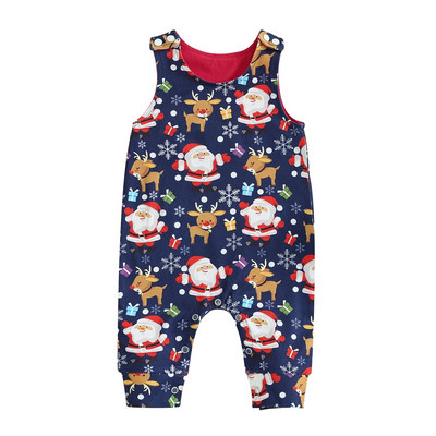 ma&baby 0-18M Χριστουγεννιάτικο νεογέννητο μωρό κοριτσάκι Ολόσωμη φόρμα για αγόρι Χαριτωμένο Santa Deer Candy Romper Αμάνικα Χριστουγεννιάτικες στολές