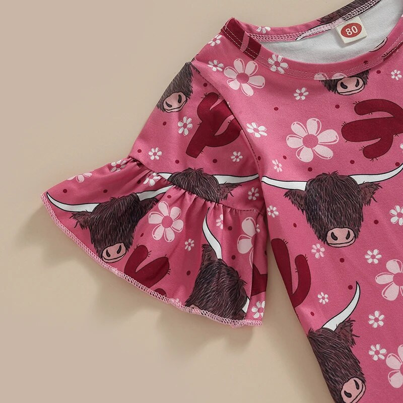 Kislány nadrágkosztüm, alkalmi utcai parti, rövid ujjú kerek nyakú bika felsők + fodros nadrág