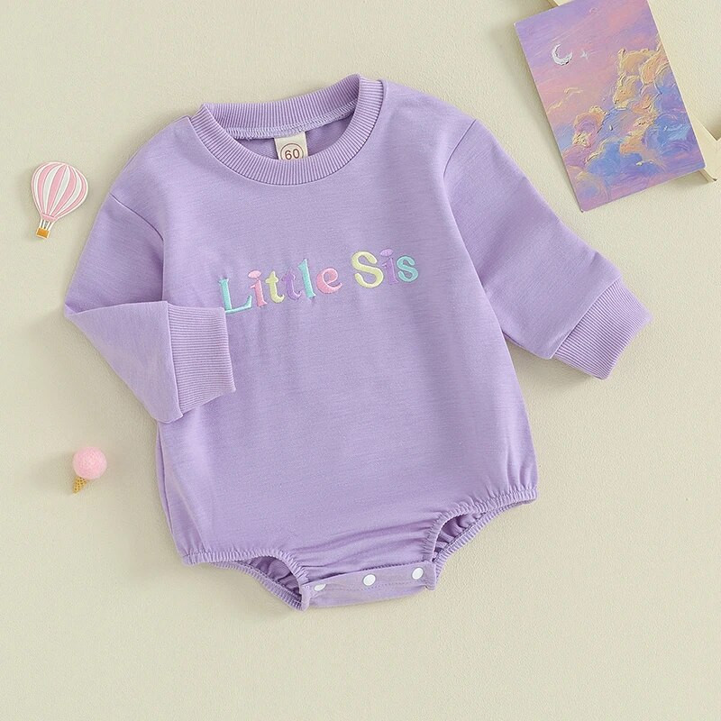 ma&baby 0-4Y Kisgyermek csecsemő újszülött baba lányoknak ruhák nővérek hozzáillő ruhák betűhímzés hosszú ujjú nadrág/pulóver