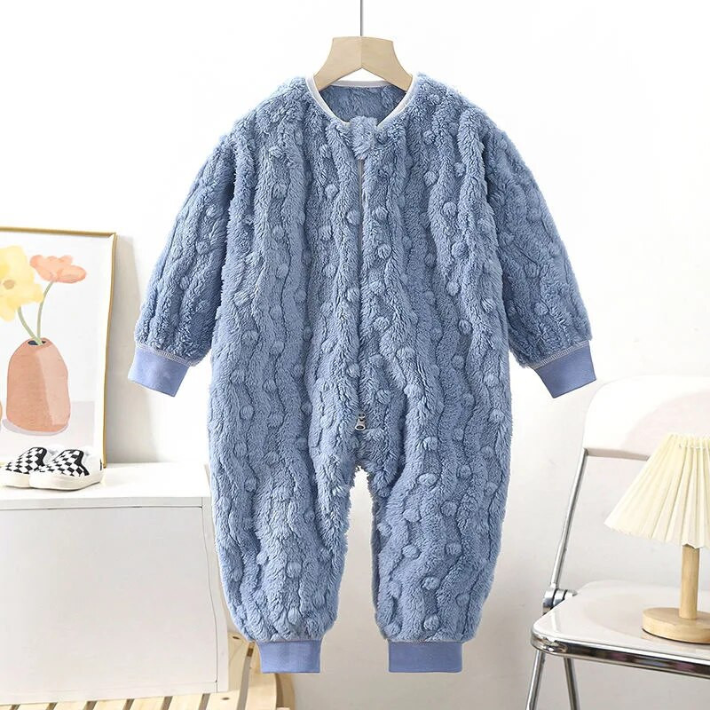 Kislányok Fiú Ruhák Újszülött Flanel Jumpsuit Téli Gyerekek Hosszú ujjú Nyomda 0-2Yeas