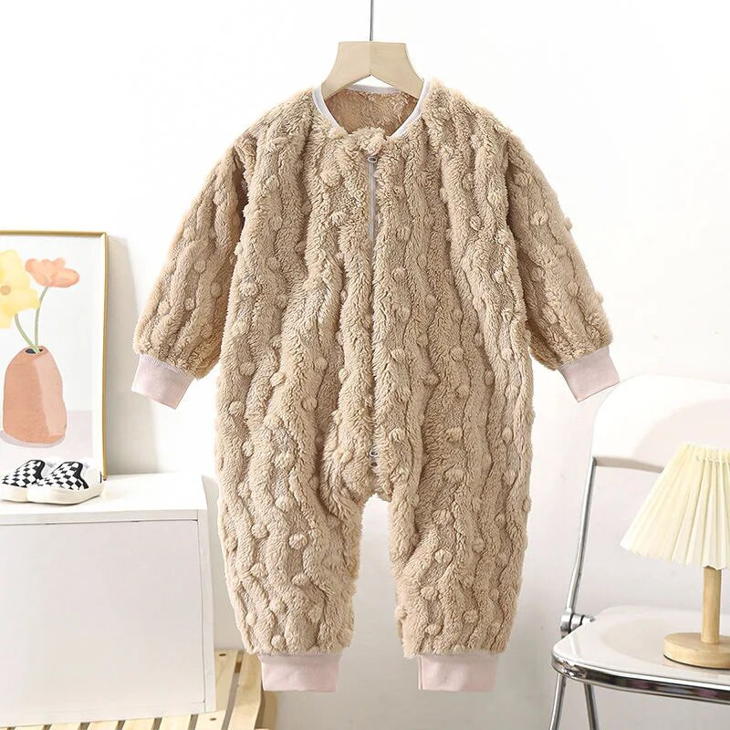 Kislányok Fiú Ruhák Újszülött Flanel Jumpsuit Téli Gyerekek Hosszú ujjú Nyomda 0-2Yeas