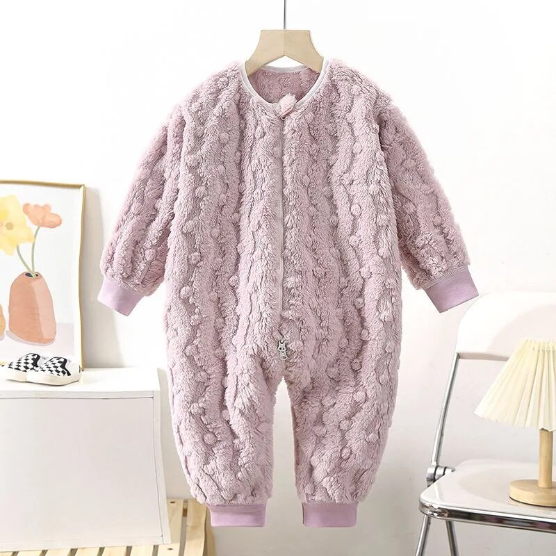 Kislányok Fiú Ruhák Újszülött Flanel Jumpsuit Téli Gyerekek Hosszú ujjú Nyomda 0-2Yeas