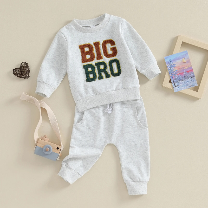 ma&baby 6M-4Y Csecsemő Tipegő Gyerek Baba Fiúk Ruhakészletek Letter hosszú ujjú felsők Nadrág Felszerelések Őszi tavasz alkalmi fiúk tréningruha