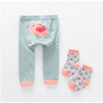 Baby Boy Girl Cartoon PP Παντελόνι με Sox Infant Toddler Ζώο από βαμβακερό ελαστικό παντελόνι παντελόνι Skinny παντελόνι Παιδικό καλσόν άνοιξη