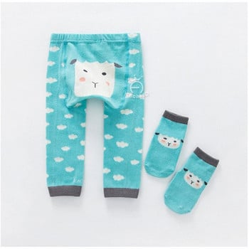 Baby Boy Girl Cartoon PP Παντελόνι με Sox Infant Toddler Ζώο από βαμβακερό ελαστικό παντελόνι παντελόνι Skinny παντελόνι Παιδικό καλσόν άνοιξη