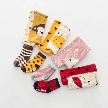 Baby Boy Girl Cartoon PP Παντελόνι με Sox Infant Toddler Ζώο από βαμβακερό ελαστικό παντελόνι παντελόνι Skinny παντελόνι Παιδικό καλσόν άνοιξη