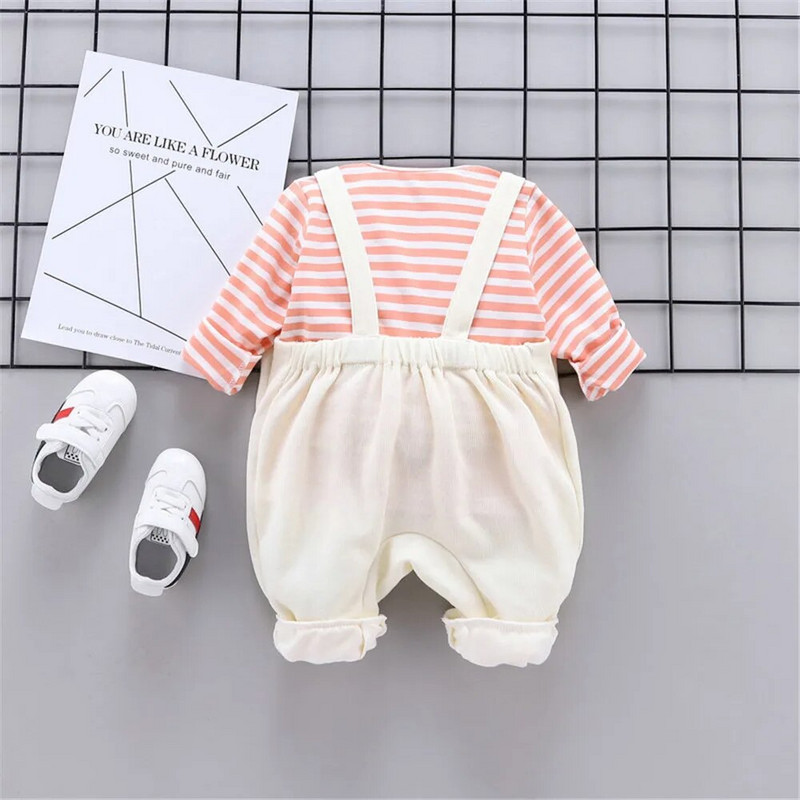 HERBEEZA 2022 tavaszi ősz Újszülött Lányok Fiú Romper rajzfilm Elefánt Felsők Nadrág Atlétaruha Nadrág Felszerelések Ruhakészletek