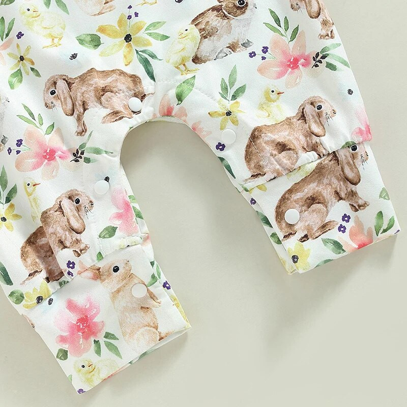 Húsvéti Nyári Fiúk Lányok Ujjatlan O Nyak Nyúlmintás Virágos alkalmi nadrágok Jumpsuitek overálok Ruhák