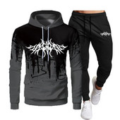 Ανδρικό κοστούμι με κουκούλα μακρυμάνικο Joggers επώνυμα αθλητικές φόρμες Φθινόπωρο Χειμώνας Ανδρικά Σετ δύο τεμαχίων Υπερμεγέθη Streetwear με κουκούλα