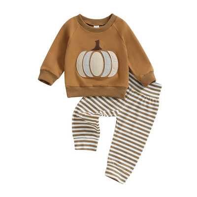 ma&baby 0-3Y Halloween νεογέννητο αγόρι κοριτσάκι σετ ρούχων Χαριτωμένα μακρυμάνικα μπλουζάκια με ριγέ παντελόνια Κοστούμια