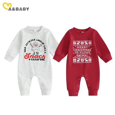 ma&baby 0-18h karácsonyi újszülött csecsemő baba lány fiú jumpsuit karácsonyi jelmezek hosszú ujjú nadrágok ruhák