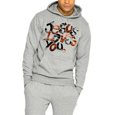 Ανδρικό αθλητικό κοστούμι Jesus Loves You Print Hoodie+Jogging Casual Long Pants Design Man Golf Μεγάλο μέγεθος Καθημερινά Streetwear