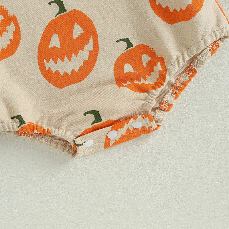 ma&baby 0-24M Halloween újszülött kisbaba fiú lány nadrág hosszú ujjú sütőtök mintás jumpsuit kisgyermek csecsemő ruha játszóruha