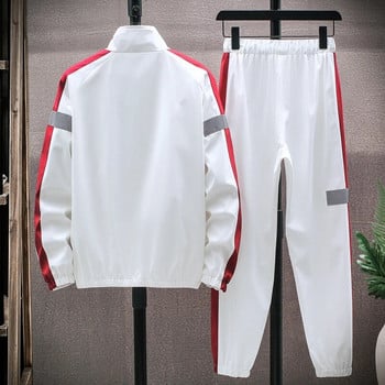 Нов мъжки анцуг Ежедневни комплекти Harajuku Мъжко спортно облекло Спортен костюм за джогинг Хип-хоп улично облекло Яке + Панталон Комплект екипировка от две части