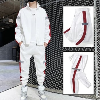 Νέα ανδρική φόρμα casual Harajuku Σετ Ανδρικά αθλητικά ρούχα για τζόκινγκ Αθλητικό κοστούμι Hip Hop Streetwear Jacket+Pants Two Piece Outfit Σετ