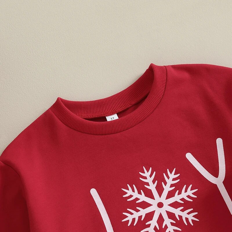 Kislány 2 db karácsonyi ruhák hosszú ujjú hópehely pulóver + csíkos nadrág szett kisgyermek ruhák