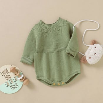 ma&baby 0-18M Baby Girl Boy Romper Новородени Бебешки плетен гащеризон с дълъг ръкав Топли пролетни есенни зимни дрехи