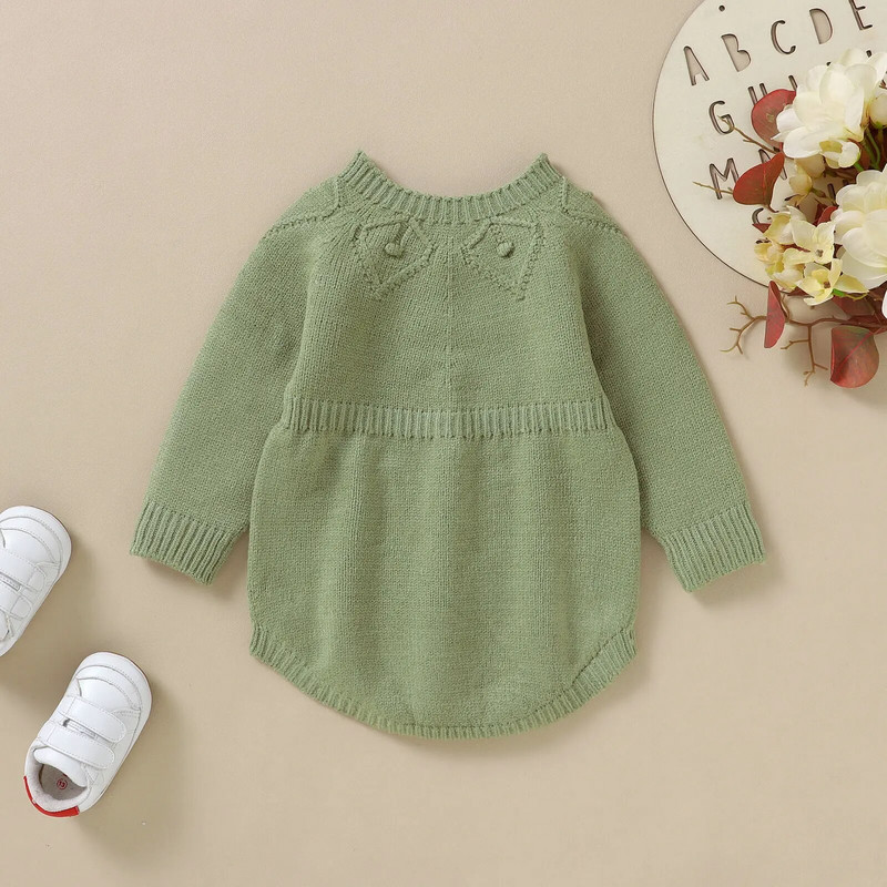 ma&baby 0-18M Baby Girl Fiú Újszülött Kötött hosszú ujjú Jumpsuit Meleg tavaszi őszi téli ruházat