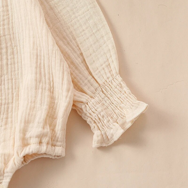 Őszi csecsemő kislány pólós hercegnő hosszú ujjú redős, tömör fodros kombiné mindennapi alkalomra