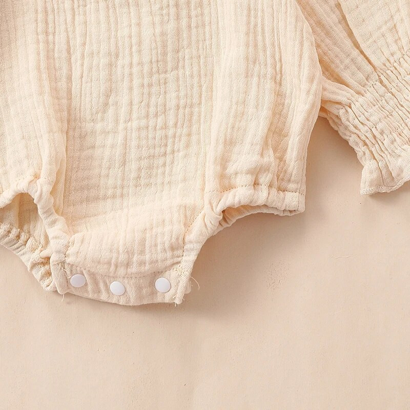 Őszi csecsemő kislány pólós hercegnő hosszú ujjú redős, tömör fodros kombiné mindennapi alkalomra