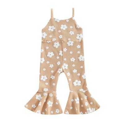 2023-02-13 Lioraitiin 0-5 ετών Νήπια Κορίτσια Summer Romper Sling Jumpsuit Αμάνικη ζαρτιέρες Floral παντελόνι με καμπάνα