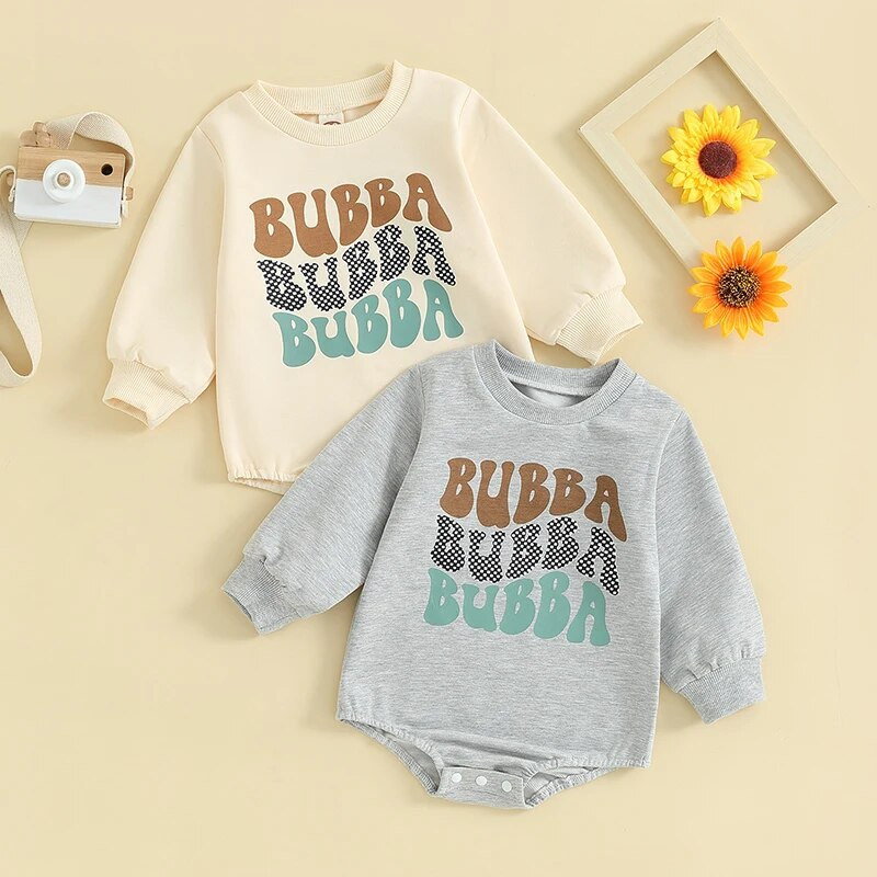 ma&baby 0-18M újszülött csecsemő kisfiú lány nadrág Alkalmi hosszú ujjú, betűvel nyomtatott kombinék őszi tavaszi ruházat