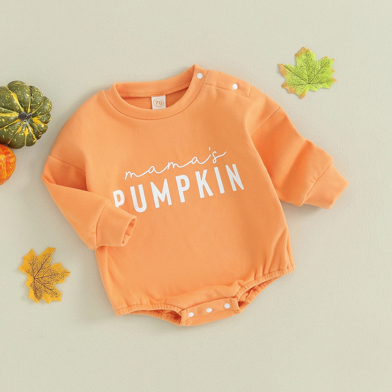 ma&baby 0-18M halloween csecsemő újszülött kisfiú lány lány tök tök levélmintás hosszú ujjú jumpsuit meleg kisgyermek jelmezek D05