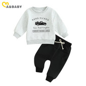 ma&baby 0-3Y Halloween Toddler Νεογέννητο Βρέφος Αγόρια Ρούχα Σετ Κοστούμια Γράμμα κολοκύθας στάμπα αυτοκινήτου Μακρυμάνικα μπλουζάκια Παντελόνια Κοστούμια