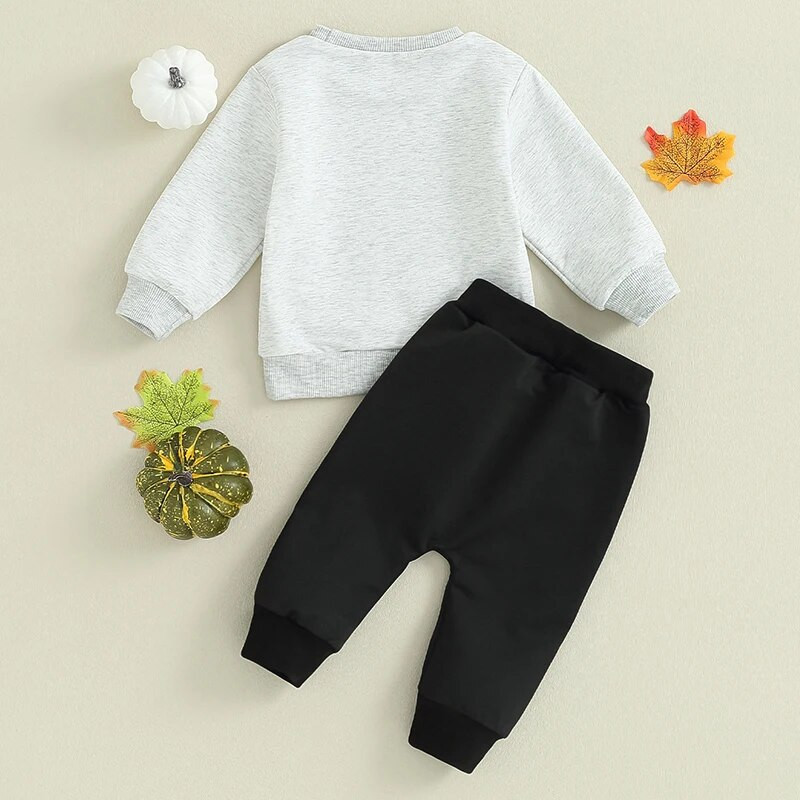 ma&baby 0-3Y Halloween totyogó újszülött kisfiúk ruhák szettek ruhák betű tök autó nyomat hosszú ujjú felsők nadrág jelmezek