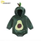 ma&baby 0-18M Νεογέννητο αγοράκι κοριτσάκι χαριτωμένο μακρυμάνικο αβοκάντο φόρμα φθινοπωρινής άνοιξης
