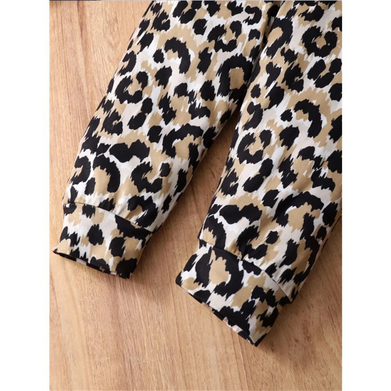 2 DB Baby Girl divatruha szett Love Print hosszú ujjú felső+Leopárdmintás nadrágok Őszi ruházat kisgyermek lánynak 3-12 hónapig