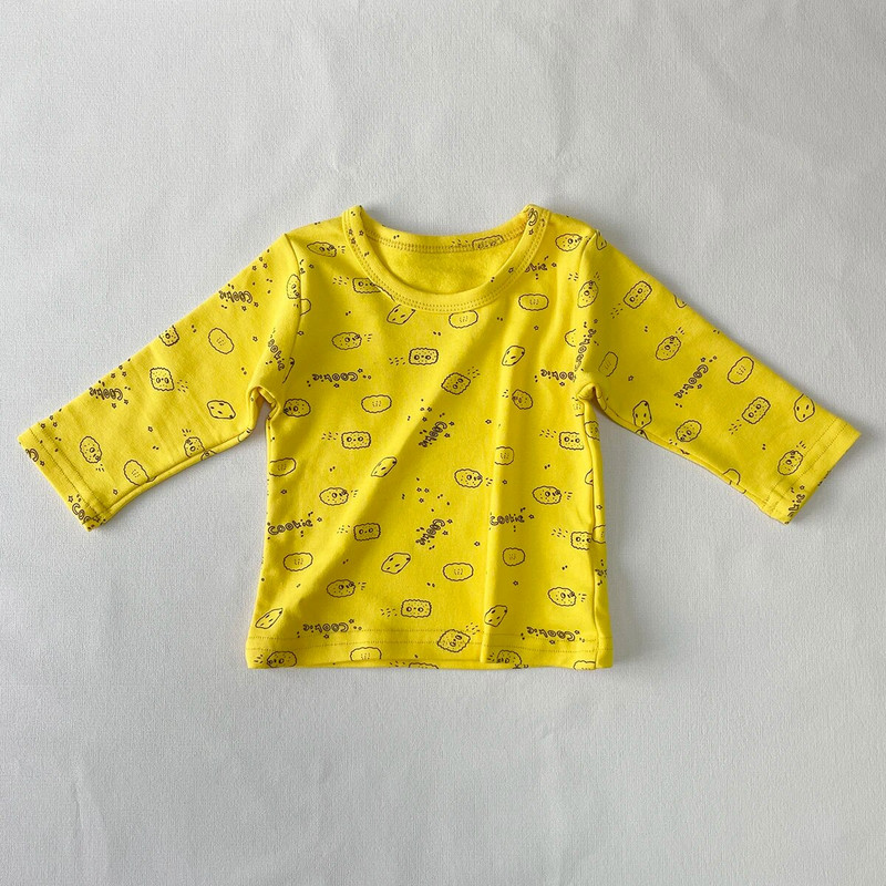 2023 őszi újdonság Gyerekeknek Baba Lányok Fiúk Teljes ujjú Nyomtatott ingek+nadrágok Újszülött csecsemők pamut otthoni ruházat tipegő szett 2db