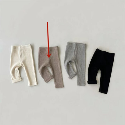 FINEPAT totyogó kislány fiú leggings őszi tömör csíkos vékony hosszú nadrág csecsemőknek pamut alkalmi gyerek ruhák lányok