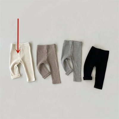 FINEPAT totyogó kislány fiú leggings őszi tömör csíkos vékony hosszú nadrág csecsemőknek pamut alkalmi gyerek ruhák lányok