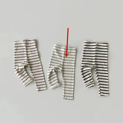 FINEPAT totyogó kislány fiú leggings őszi tömör csíkos vékony hosszú nadrág csecsemőknek pamut alkalmi gyerek ruhák lányok