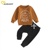ma&baby 0-3Y Halloween Βρεφικά Ρούχα Σετ Παιδικά Βρεφικά Κοστούμια Μπλούζες με στάμπα κολοκύθας Παντελόνια casual ρούχα