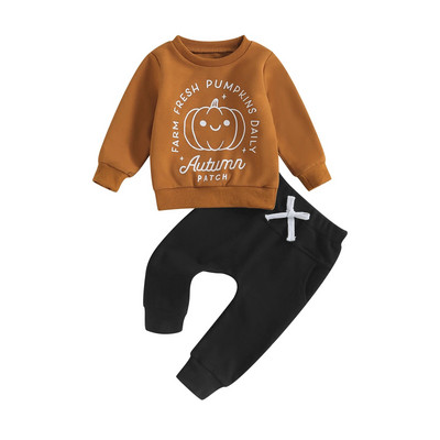 ma&baby 0-3Y Halloween Βρεφικά Ρούχα Σετ Παιδικά Βρεφικά Κοστούμια Μπλούζες με στάμπα κολοκύθας Παντελόνια casual ρούχα