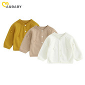 ma&baby 0-24M Νεογέννητο Βρέφος Κοριτσάκι Πλεκτό Ζακέτα Μονόχρωμο Πλεκτό Πουλόβερ με Κουμπί Χειμωνιάτικο Ζεστό Μακρυμάνικο Ρούχο