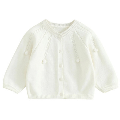 ma&baby 0-24M Νεογέννητο Βρέφος Κοριτσάκι Πλεκτό Ζακέτα Μονόχρωμο Πλεκτό Πουλόβερ με Κουμπί Χειμωνιάτικο Ζεστό Μακρυμάνικο Ρούχο
