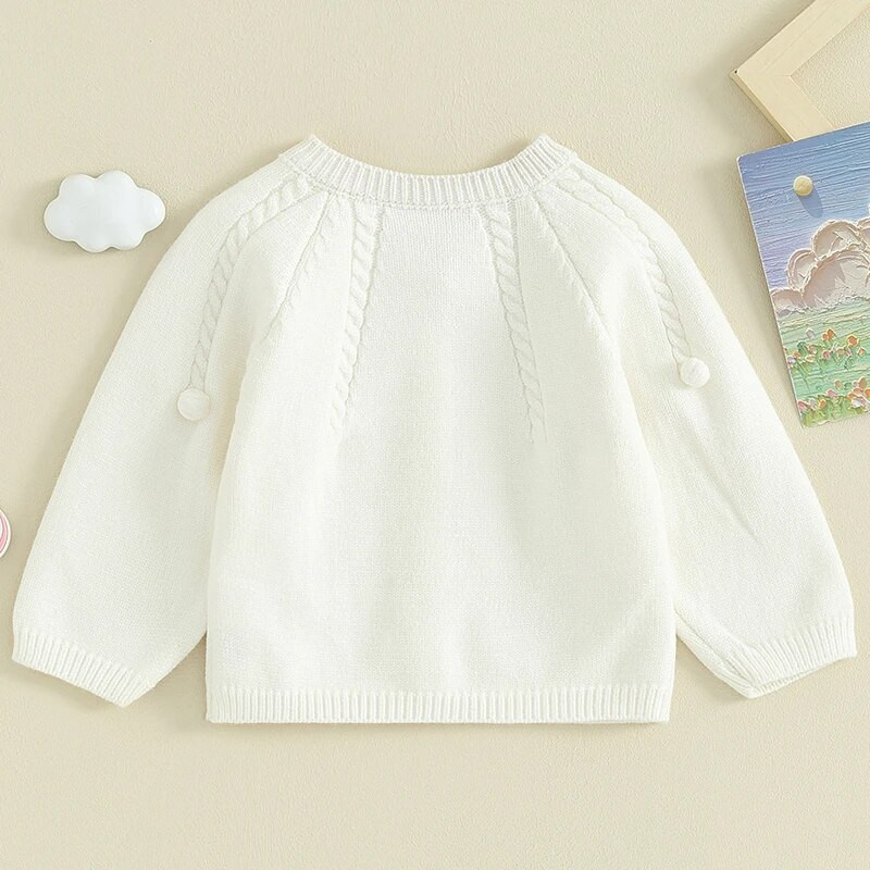 ma&baby 0-24M újszülött baba lány kötött kardigán egyszínű kötött gombos pulóver téli meleg hosszú ujjú ruházat