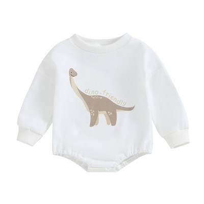ma&baby 0-18M Tipegő Újszülött Kisfiú Lány Nyomdász Aranyos Dinoszaurusz mintás Hosszú ujjú Jumpsuit Playsuit Őszi tavaszi ruházat