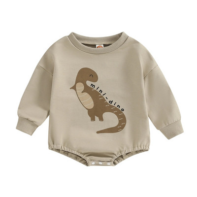 ma&baby 0-18M Tipegő Újszülött Kisfiú Lány Nyomdász Aranyos Dinoszaurusz mintás Hosszú ujjú Jumpsuit Playsuit Őszi tavaszi ruházat