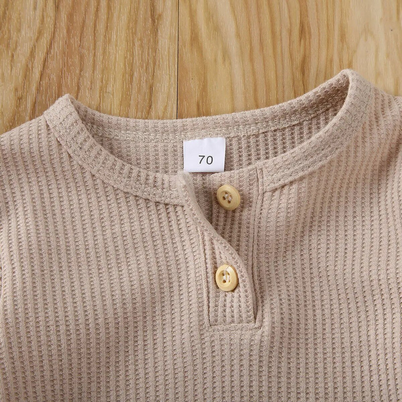 4 szín új ősz új tipegő baba lány fiú ruhák kötött felsők póló leggings nadrág ruhák készlet bordás ruhák készlet