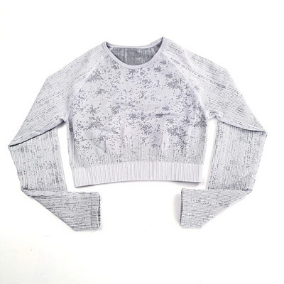 Rid Seamless Yoga Set Női 2db Kétrészes, Hosszú ujjú Crop Top póló Leggings Outfit Ruhák Tornatermi viselet Fitnesz öltöny Sport szettek