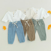 Baby girl Romper Αμάνικη φόρμα με στάμπα με παπιγιόν 2τμχ Σετ ρούχων για το καλοκαίρι