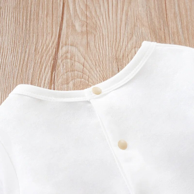 Tavaszi és őszi fiúk és lányok karácsonyi stílusú, aranyos jávorszarvas mintás hosszú ujjú babaruha Body