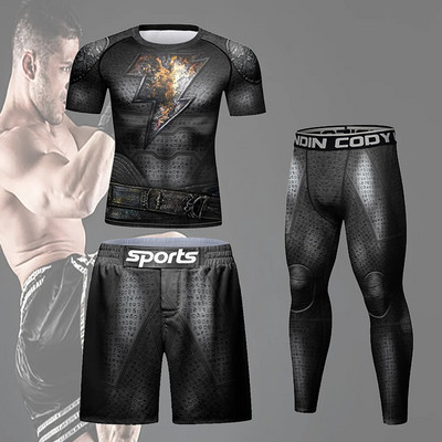 Cody Lundin Sublimated Men Graphic T Shirts MMA Jiu Jitsu Rashguard Set Male Gym Boxing Lightweight Tainning Clothes Tracksuits