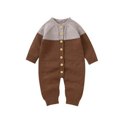 ma&baby 0-24M Νεογέννητο Βρέφος Βρέφη Κορίτσια Αγόρια Ζεστή φόρμα πλεκτή μακρυμάνικη μπλούζα με κουμπιά χειμωνιάτικα φθινοπωρινά ρούχα