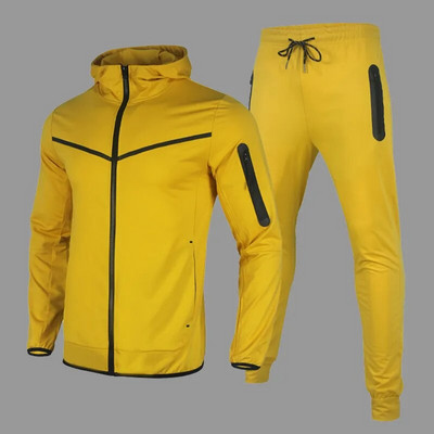 Jauns vīriešu pavasara sporta tērps Tech Fleece Hoodie Kokvilnas Stretch Treniņvalkā Augstākās kvalitātes Mēteļi Sporta bikses Sporta Komplekts Apģērbs