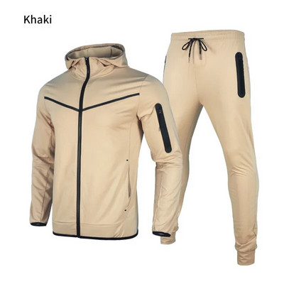 Νέα ανδρική ανοιξιάτικη φόρμα Tech Fleece Hoodie Cotton Stretch Training Φορέστε κορυφαίας ποιότητας παλτό Παντελόνι αθλητικό σετ Ρούχα